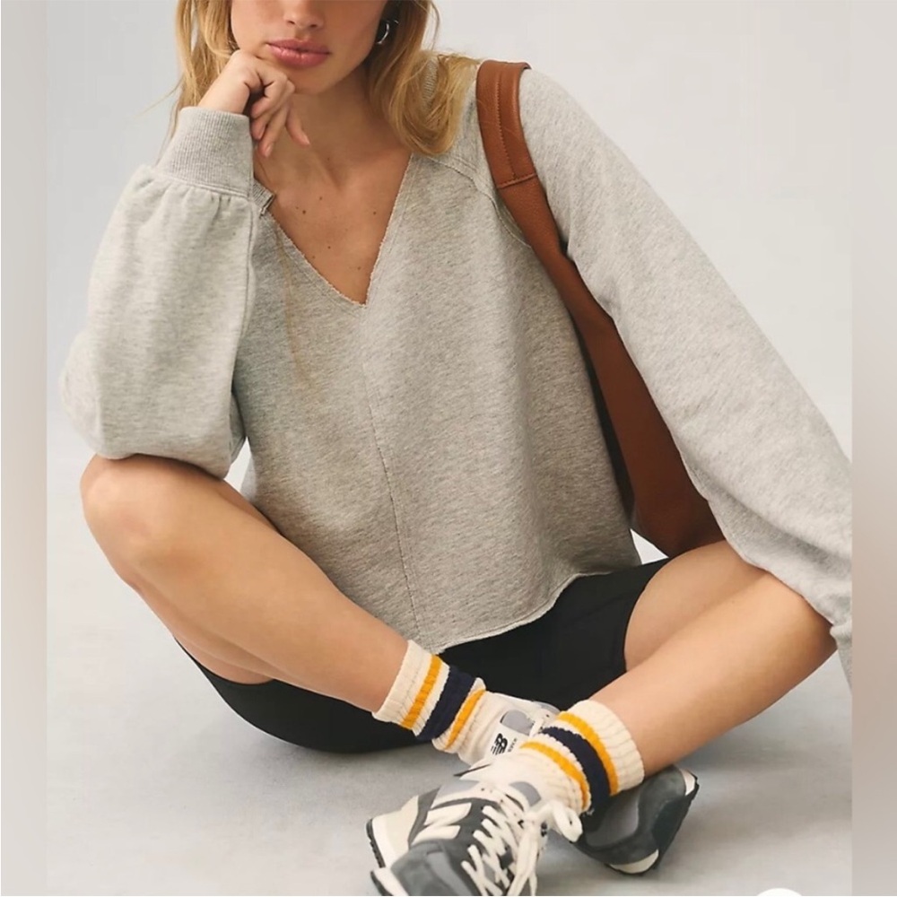 Anthropologie Pilcro Gray V-Neck Sweatshirt